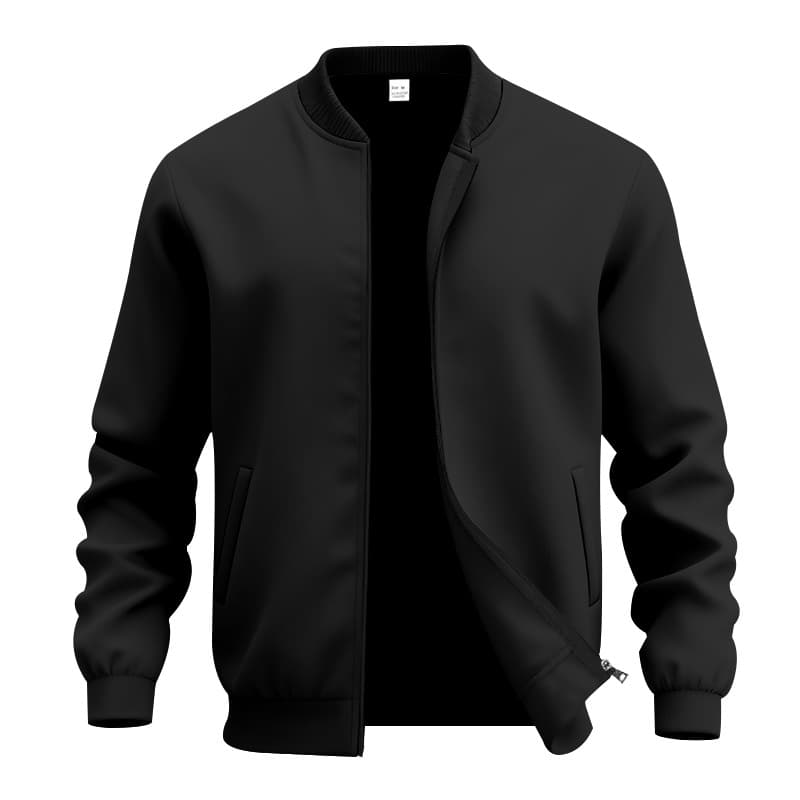 (Cross-border trading), retro baseball uniform with zipper, solid color cardigan, men's jacket, American style, simple and elegant design 5