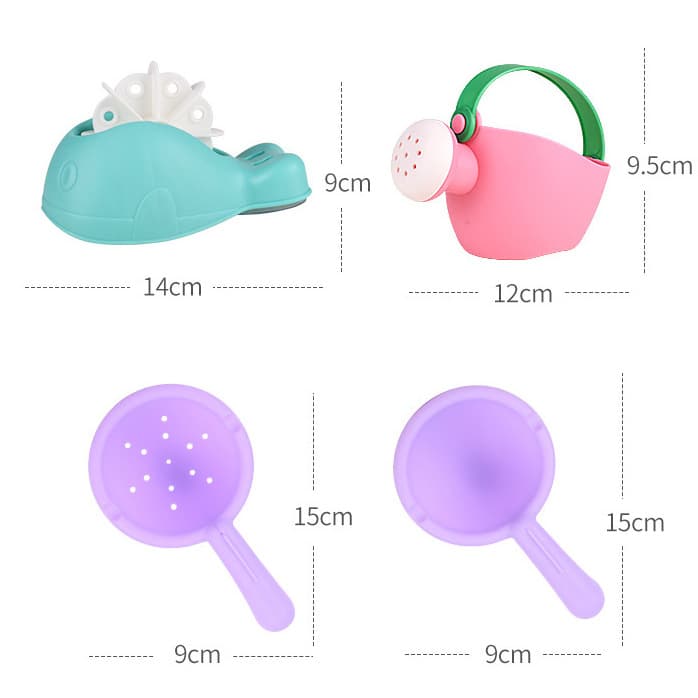 Baby hygiene product for bath for bathing, toy play in water for boys and girls for head wash, children's teapot, beach set 4