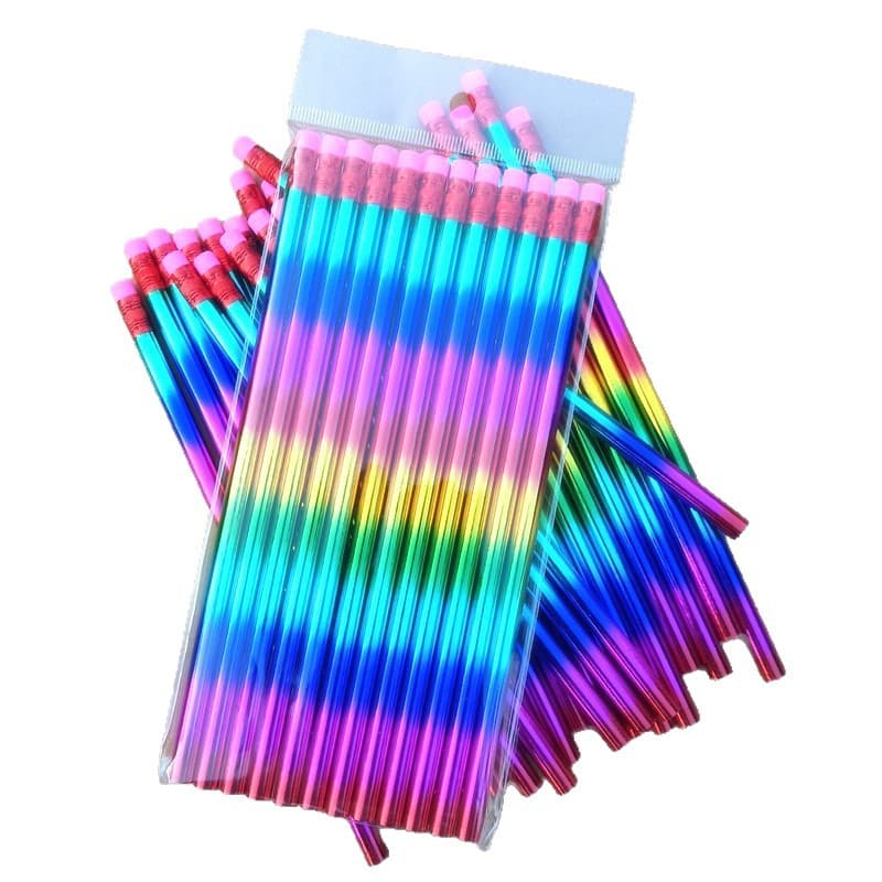 (Cross-border trading), rainbow pencil, wooden eraser for students, 12 pieces 4