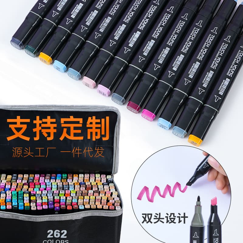 Marker, rollerball pen, brush, watercolour, crayons, quick dry oil, hand painting 4