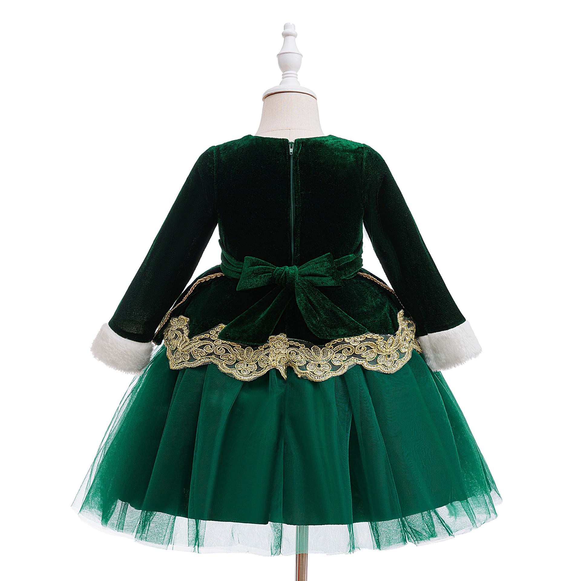 (Cross-border trading), lace small princess costume, velvet Christmas long-sleeve, dress up 4