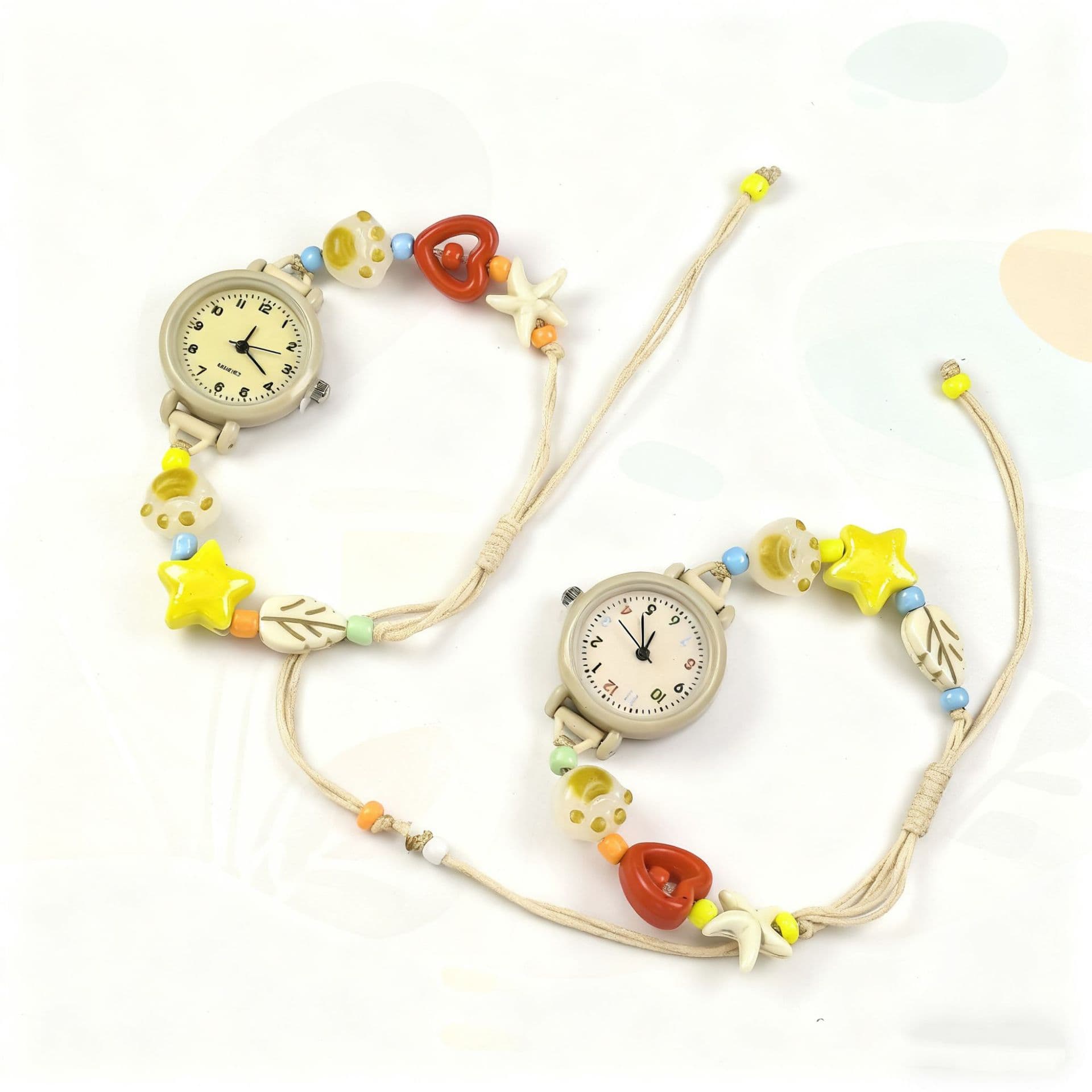 Apple, woven cute beaded bracelet handmade, swiss watch 2