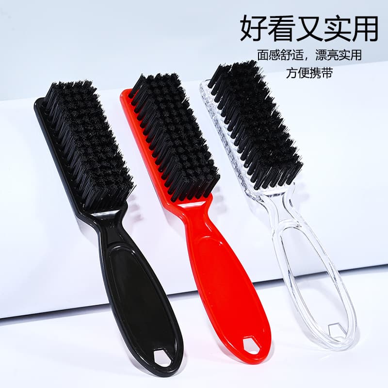Retro nylon hygienic black cosmetic brush for Undercut haircut for beard 4