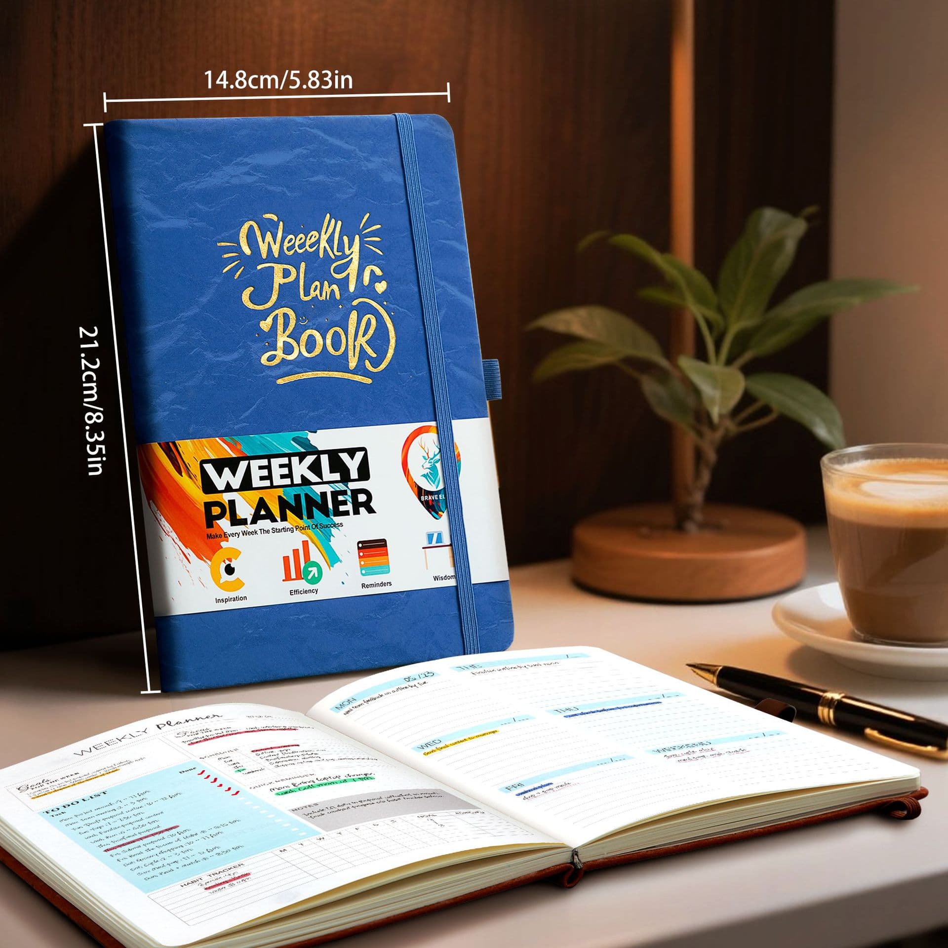 Cross-border A5 strapped planner in English weekly planner notebook Planner planner business cash budget notebook 4
