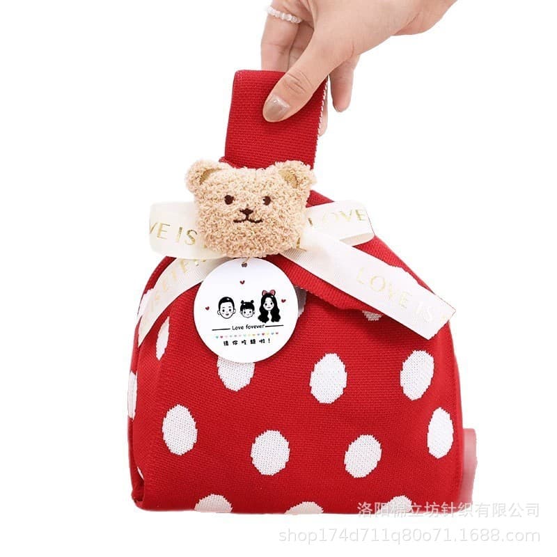 Knitted children's linen bag, Birthday gift 5