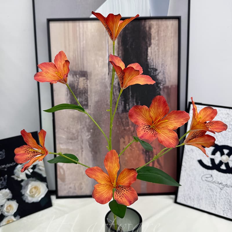 Orange simulated flowers orange autumn outdoor wedding home wedding hall fake flowers silk flowers wholesale bright orange 4