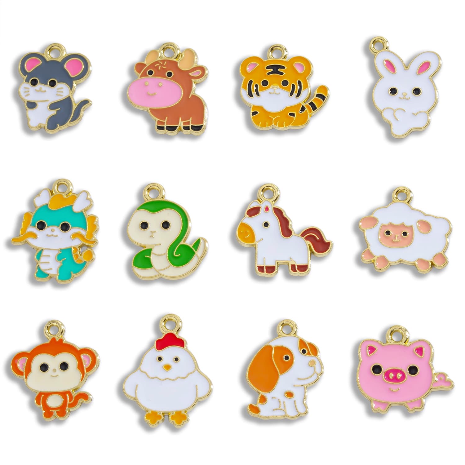 Cartoon pendant, metal accessories, hair accessory, earrings, Chinese horoscope, DIY
