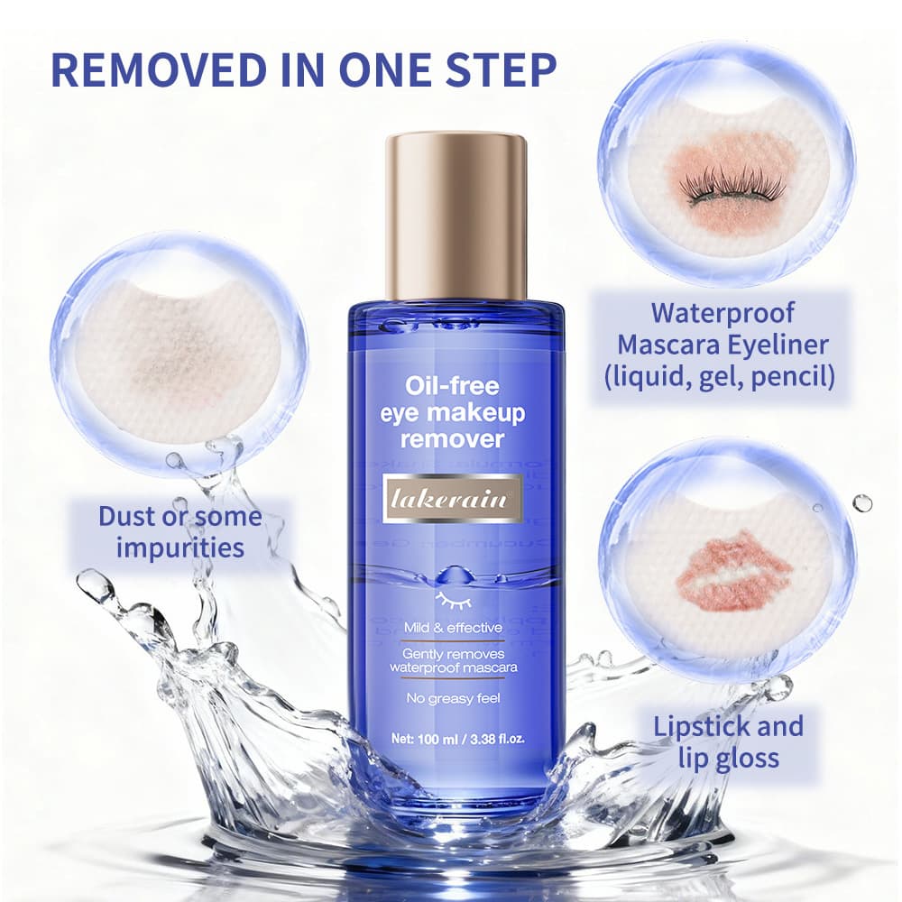 Cross-border lakerain gentle oil-free eye makeup remover water deep cleansing makeup remover Makeup Remover 2