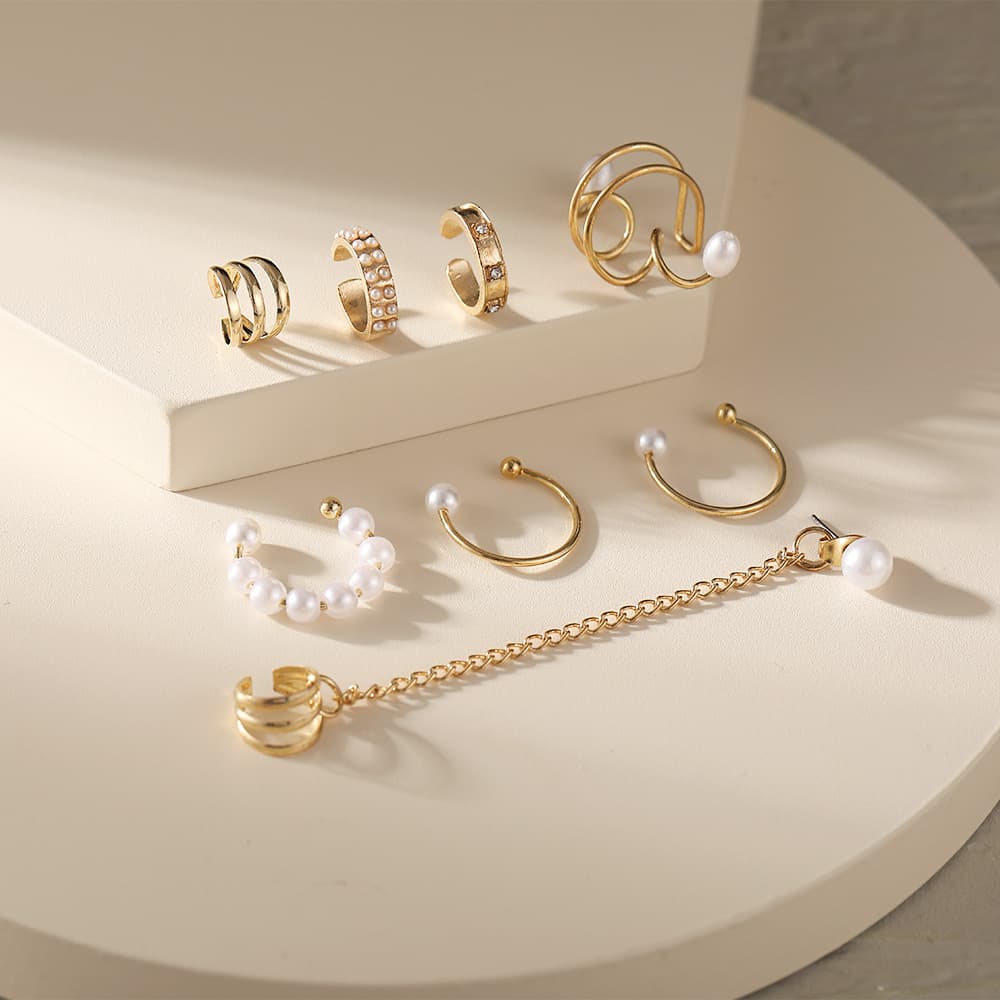 2022 new cross-border pearl ear clips for men and women non-pierced fake cartilage earrings earrings wholesale jewelry