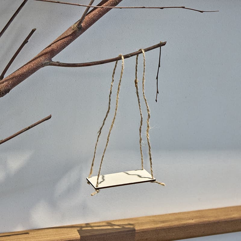 Small wooden swings, decorative flowers, flowerpot, pendant, Christmas decorations, DIY