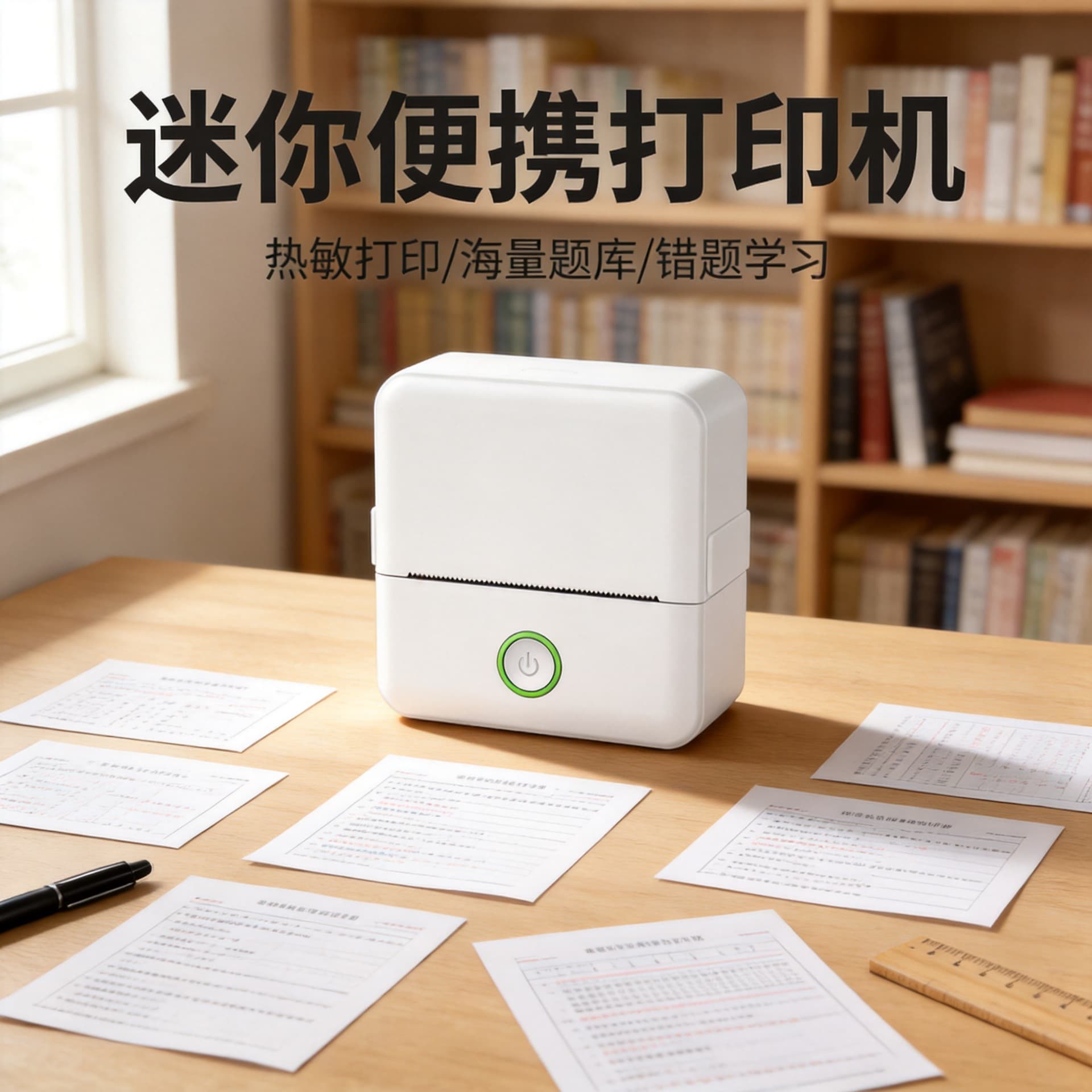 Handheld wireless photo, pocket small printer for students, bluetooth