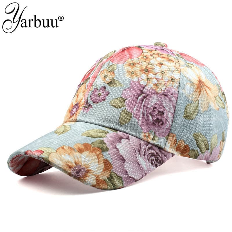 Sun hat, breathable cloth solar-powered, cap, absorbs sweat and smell, Korean style, floral print