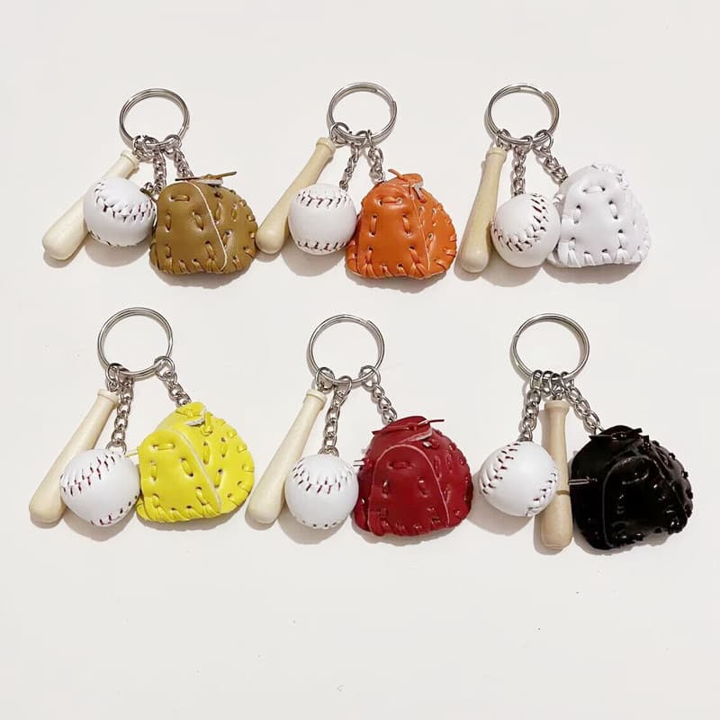 (Wholesale), baseball keychain, set, pendant, fashionable souvenir, 3 piece set, Birthday gift, three-in-one