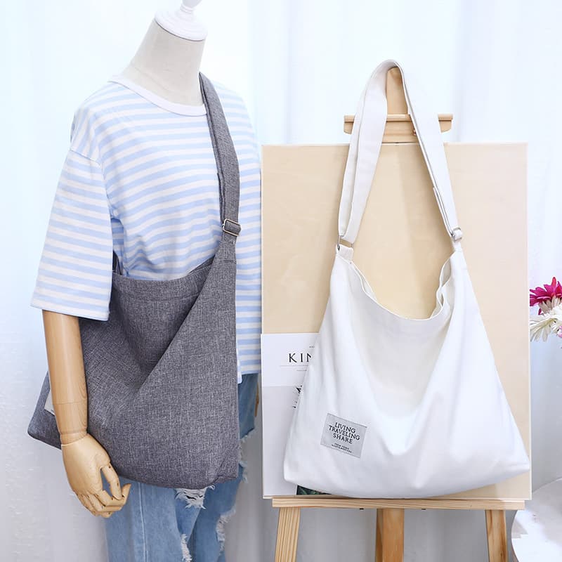 One-shoulder bag, retro shopping bag, capacious shoulder bag, cloth bag, Korean style