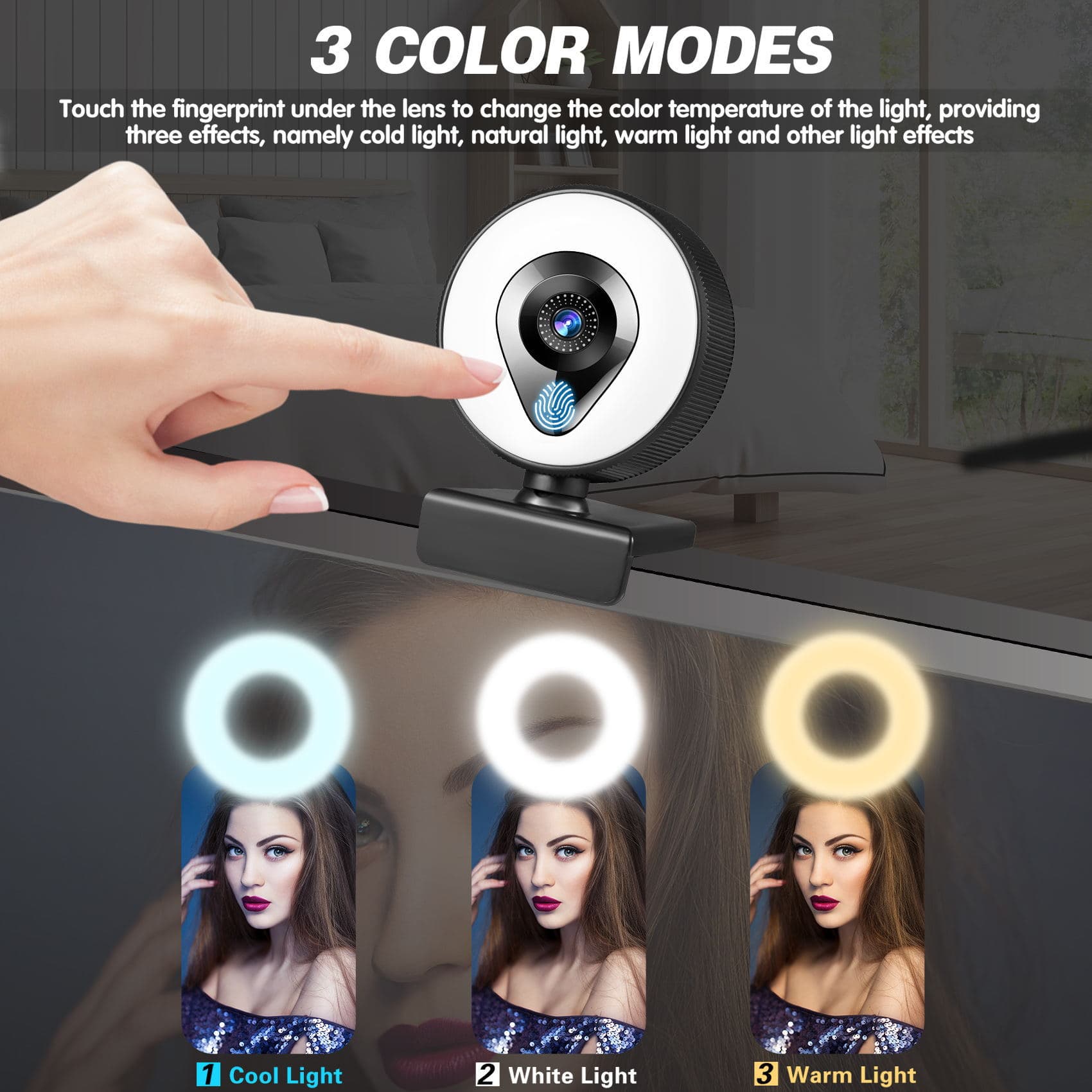 4K private model beauty autofocus 1080p computer camera HD touch USB live webcam2k supplement