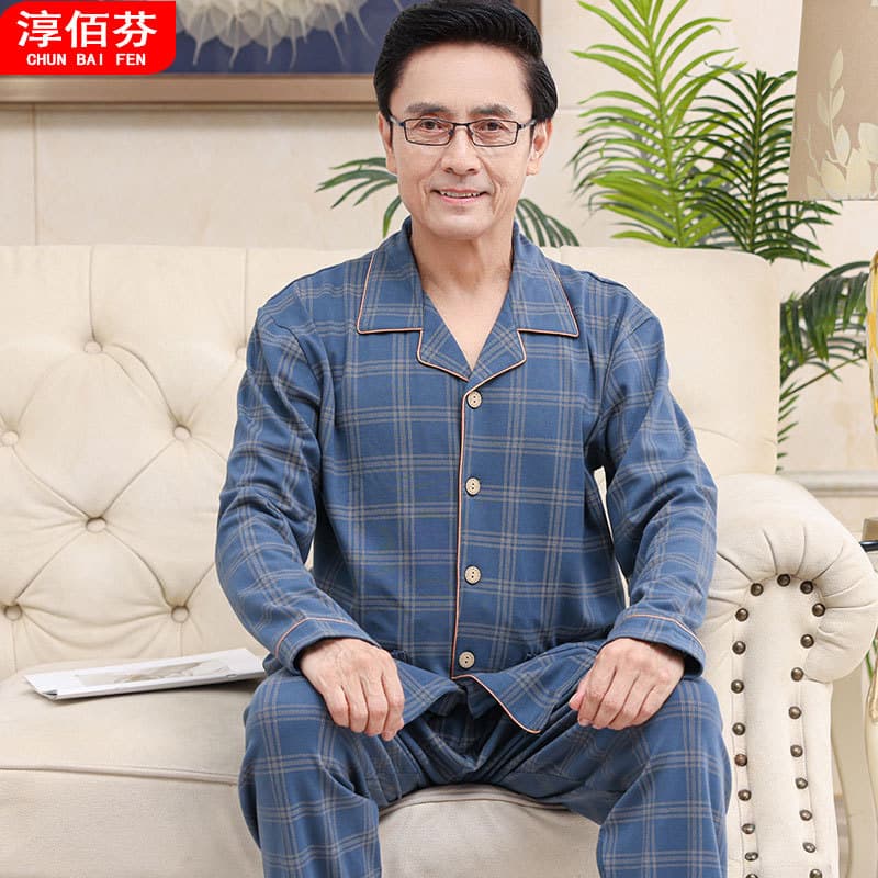 淳佰芬 Demi-season long-sleeve, trousers, pijama, cardigan, for middle age