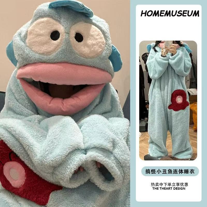 Cute demi-season pijama, coral velvet cartoon thermal underwear for men and women, for beloved, increased thickness