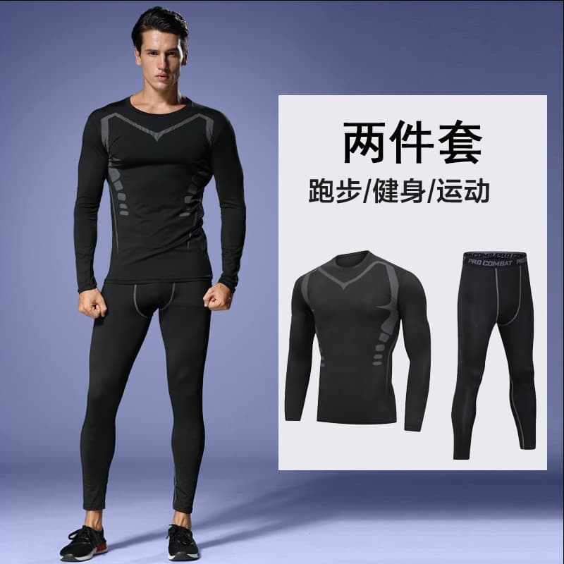 Set for gym, quick dry long-sleeve, spring travel sports trousers, tight, for running