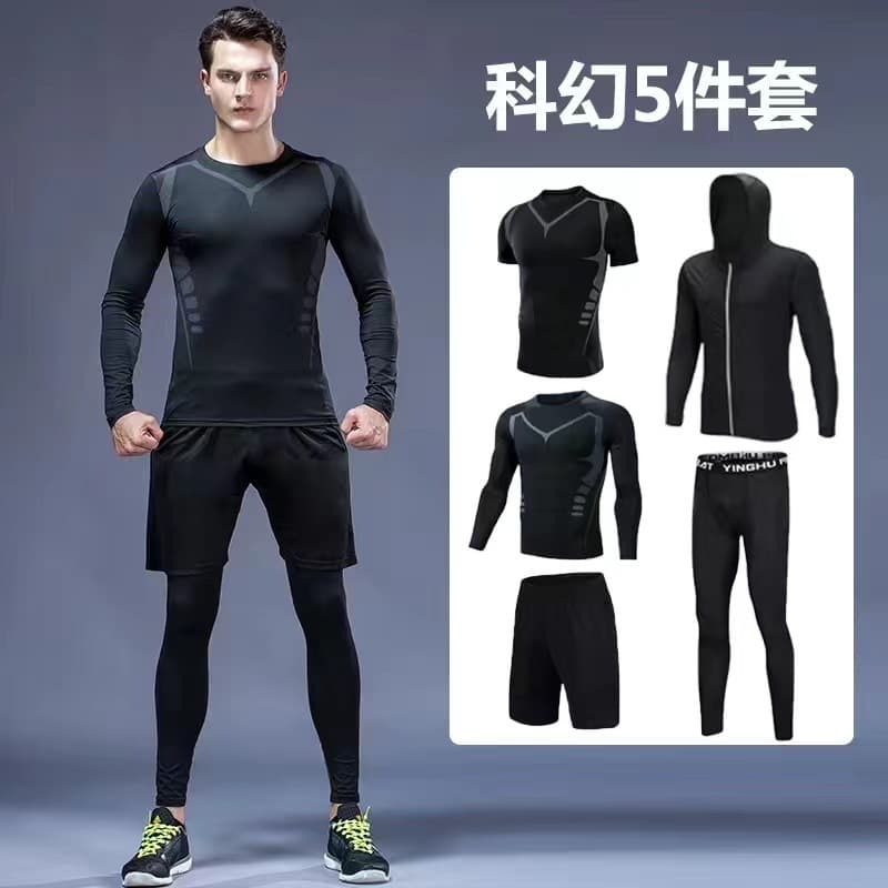 Quick dry silk sports suit, basketball shorts for gym for training, tight, with short sleeve, for running
