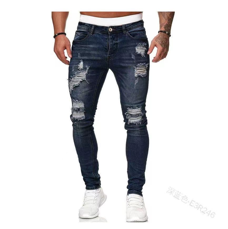 Quality denim trend jeans hip-hop style, Amazon, tight, slim fit