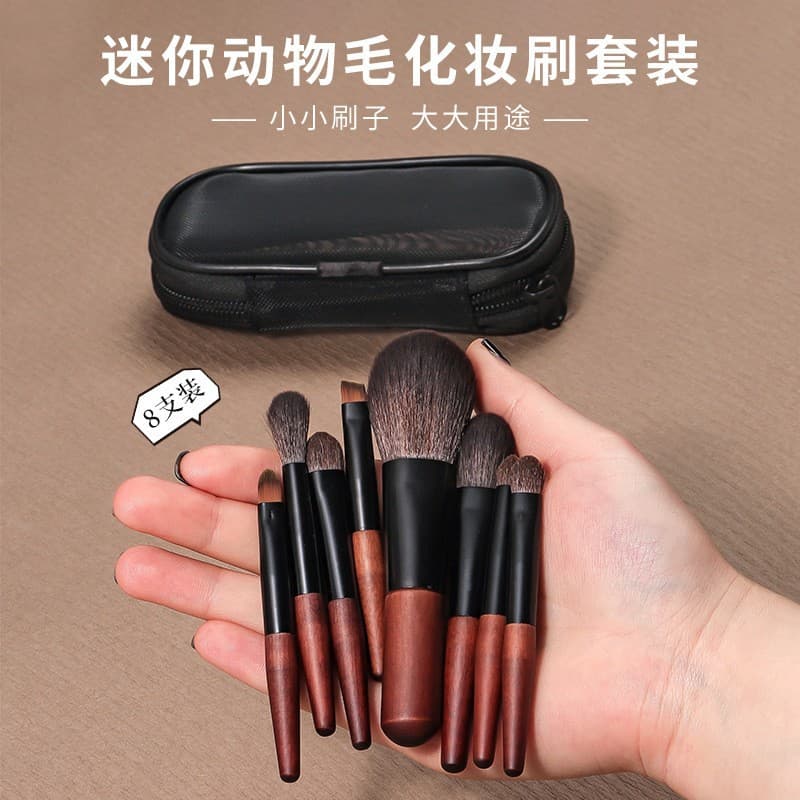 Small brush, handheld cosmetics for traveling