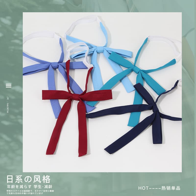 The new JK solid color thin strip collar small long -handle collar uniform school uniform jellyfly collar female manufacturer spot wholesale