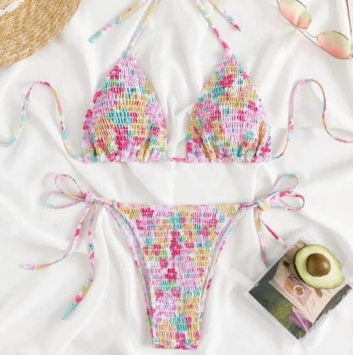 (Cross-border trading), sexy swimwear, belt, set, floral print, (Physicals)