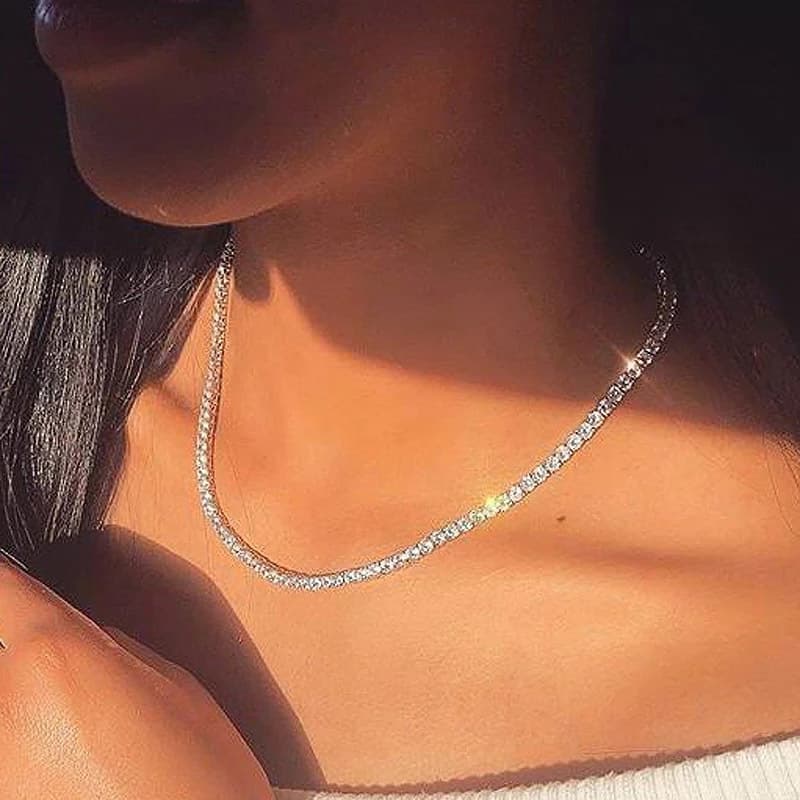 Flash Diamond Diamond Women's Necklace Single Claw Chain Diamond Wedding Necklace Temperature Bride Jelly Decoration Clasia Bone Chain