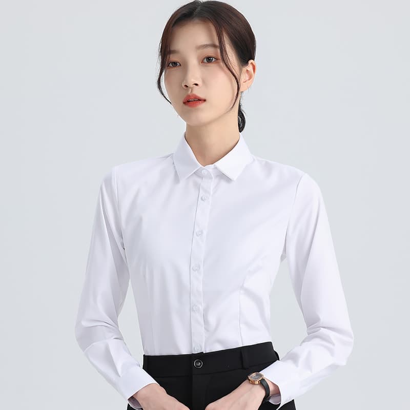 Shirt, autumn long-sleeve, classic suit jacket for work, Korean style, slim fit