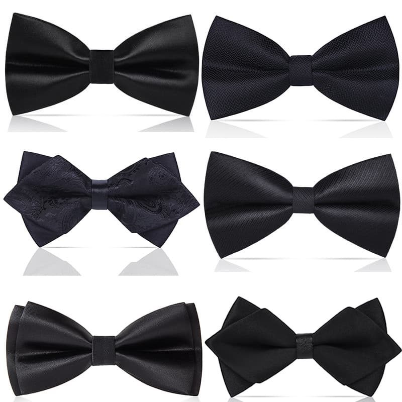 Fashionable black white bow tie, dress with bow
