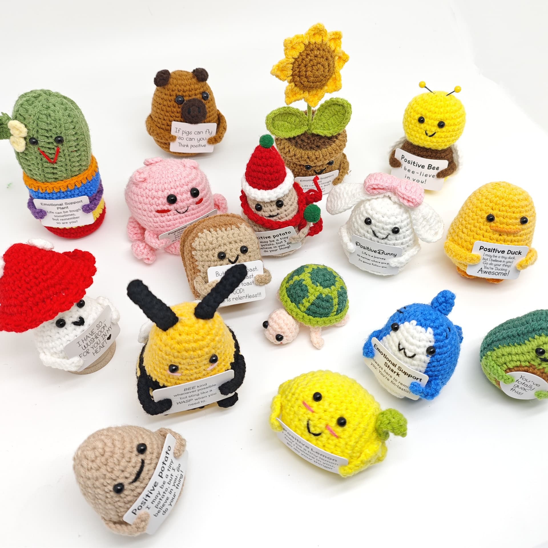 Cross-border popular ornaments, positive energy, handmade wool knitted ornaments, dolls, vegetables and fruits, card series