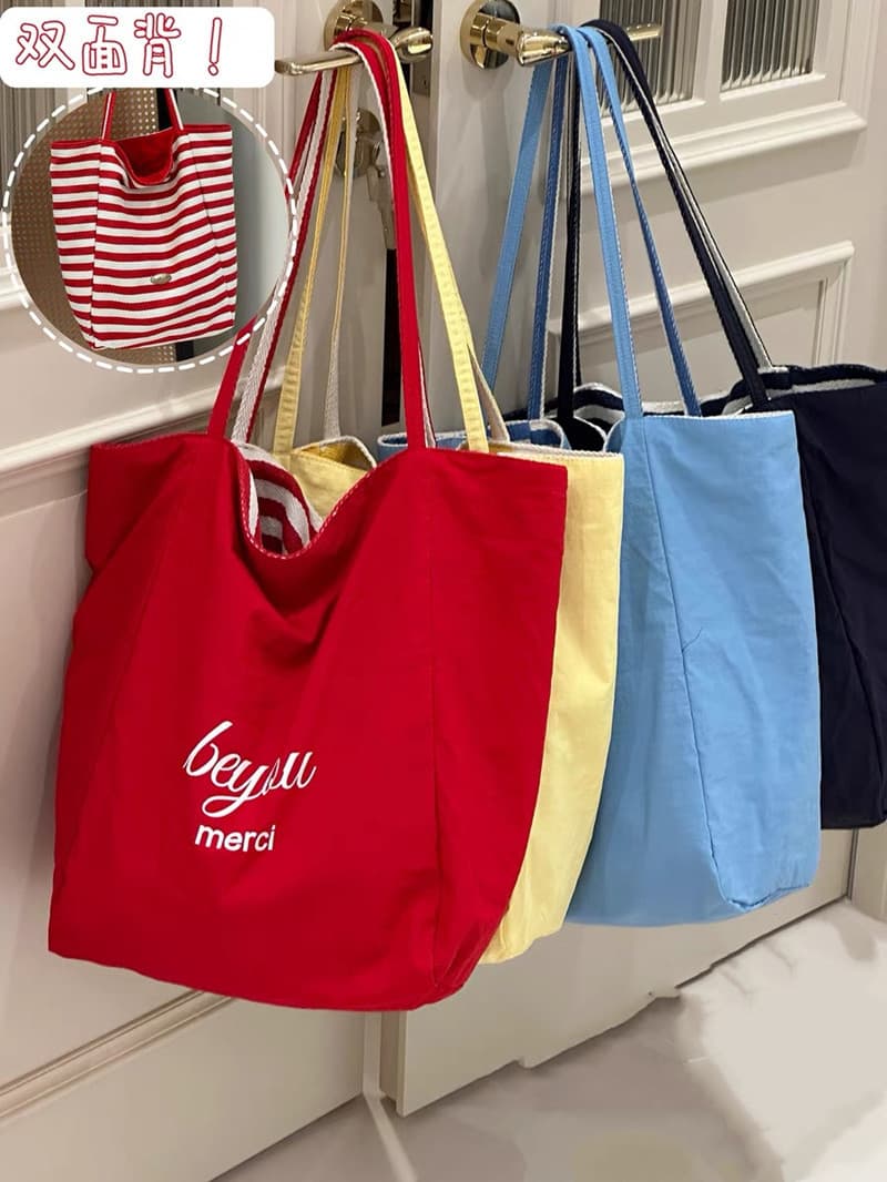 Shopping bag, brand capacious one-shoulder bag, Korean style