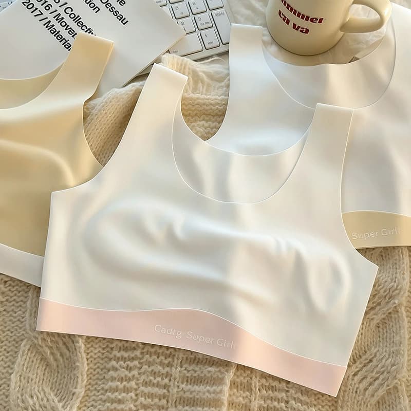 Silk underwear, shockproof sports vest for students, breathable teen girl bra
