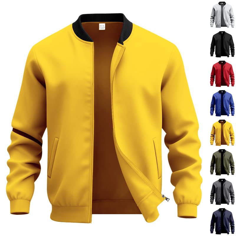 (Cross-border trading), retro baseball uniform with zipper, cardigan, men's jacket, American style, simple and elegant design